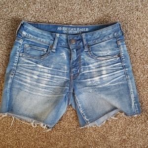 American Eagle cut off midi jean shorts